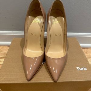 Christian louboutin so Kate 120 mm heels. They have clear plastic on the bottoms